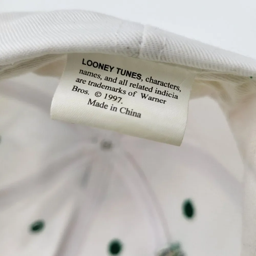 Vtg Taz White Hat‎ Looney Tunes One Size Snapback Pot of Gold St. Patrick's Day